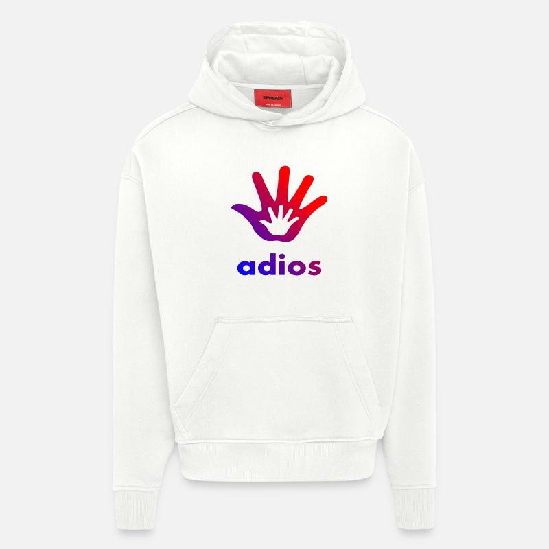 Main Adios - Sweat à capuche bio épais oversize fabriqué en UE - OFF WHITE