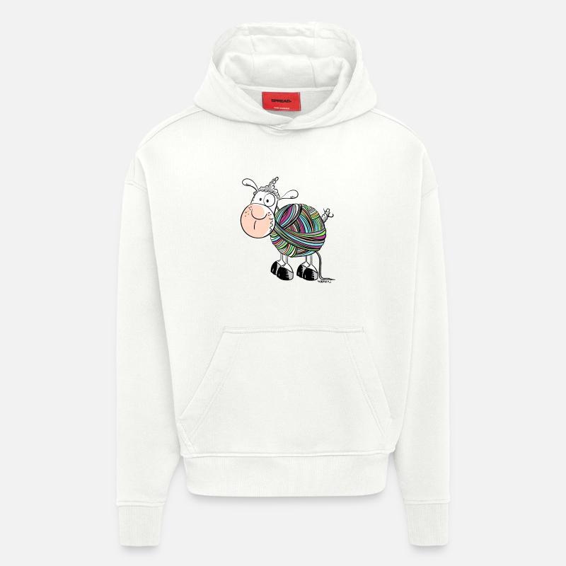 Comique de mouton drôle - Sweat à capuche bio épais oversize fabriqué en UE - OFF WHITE