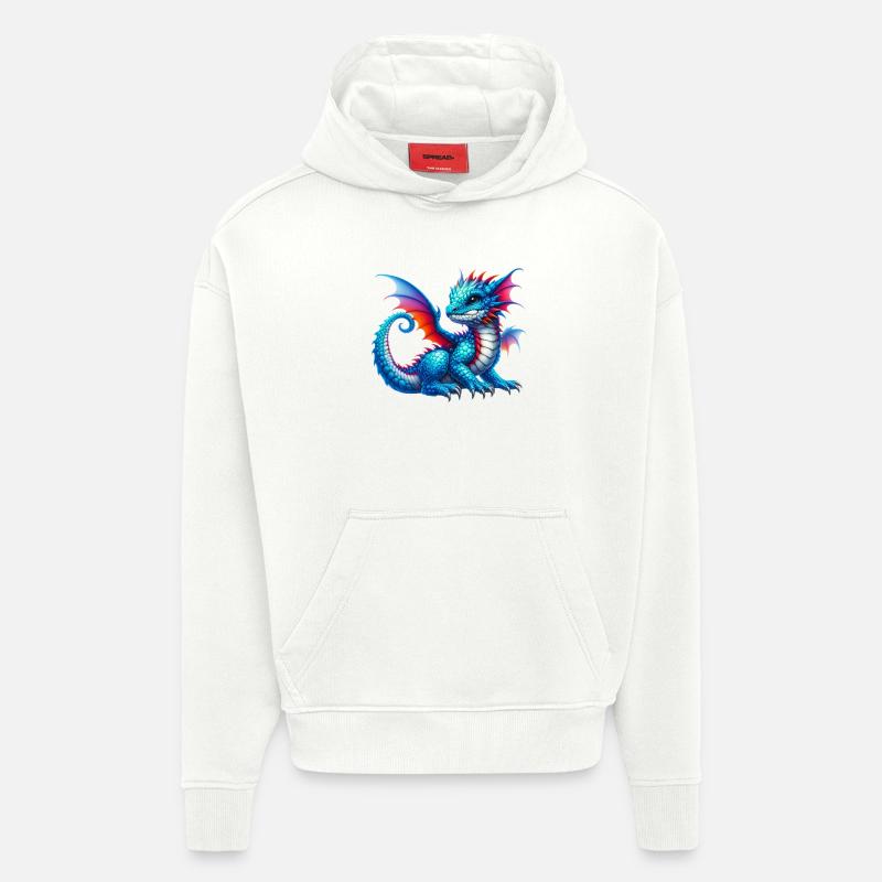 Dragon - Sweat à capuche bio épais oversize fabriqué en UE - OFF WHITE