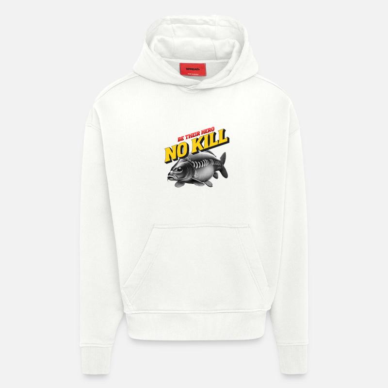 CARPE Soyez leur héros.! - Sweat à capuche bio épais oversize fabriqué en UE - OFF WHITE