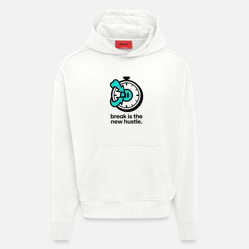 La pause est la nouvelle affaire - Sweat à capuche bio épais oversize fabriqué en UE - OFF WHITE
