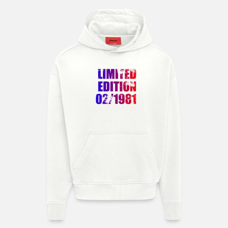 45e anniversaire Édition limitée 02/1981 - Sweat à capuche bio épais oversize fabriqué en UE - OFF WHITE