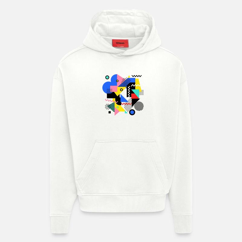 Geometrische Farbexplosion Pop Art - Hoodie- made by SPREAD - OFF WHITE