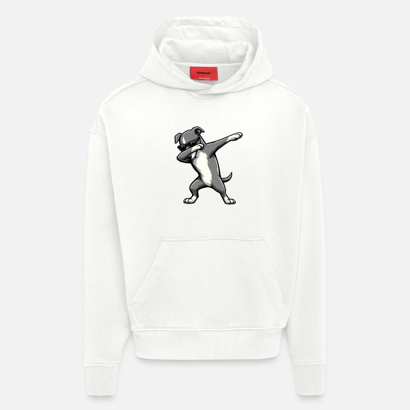 Dabbing Greyhound - Hoodie- made by SPREAD - OFF WHITE