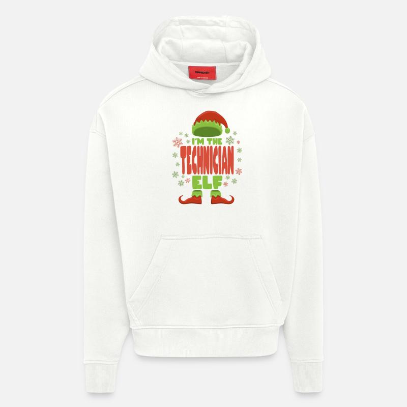 Technician Christmas Elf - Hoodie- made by SPREAD  - OFF WHITE