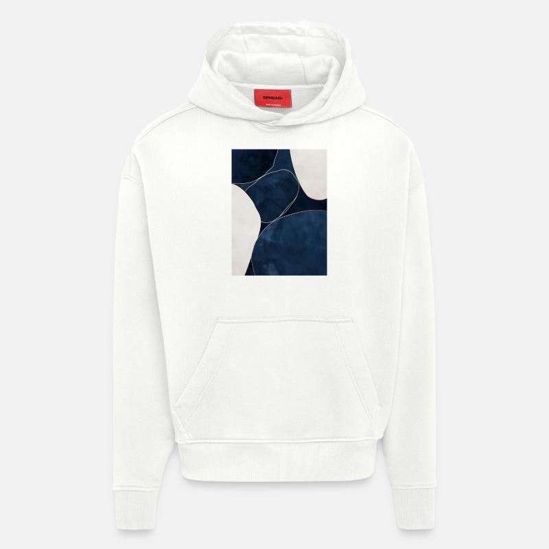 Vert Abstrait 16 - Sweat à capuche bio épais oversize fabriqué en UE - OFF WHITE