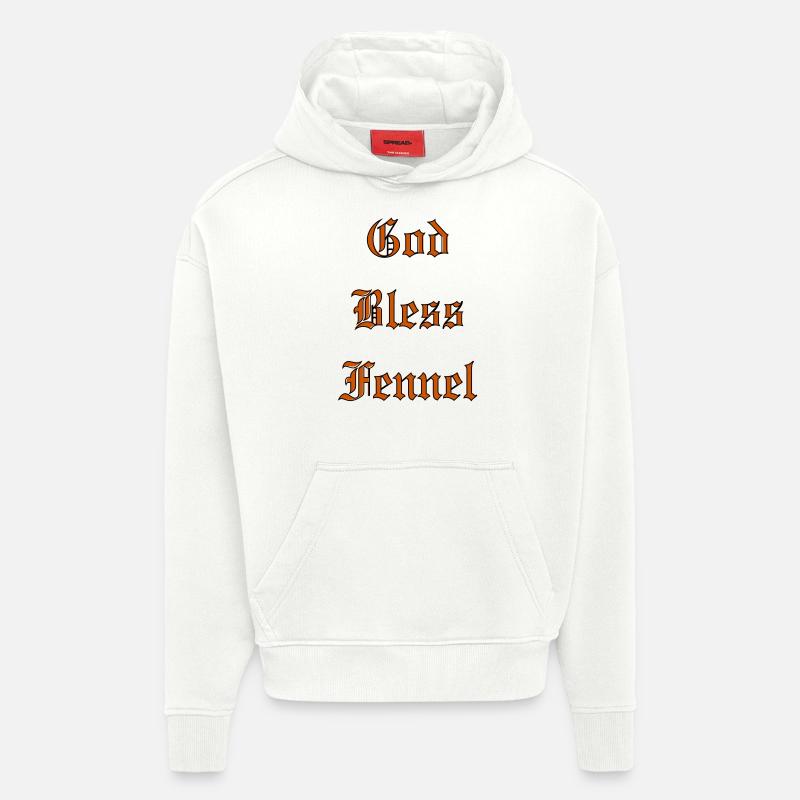 Que Dieu bénisse le fenouil - Sweat à capuche bio épais oversize fabriqué en UE - OFF WHITE