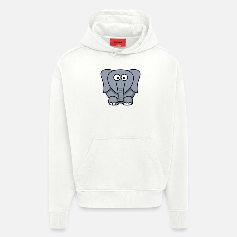 Elephant Elephant Cirque - Sweat à capuche bio épais oversize fabriqué en UE - OFF WHITE