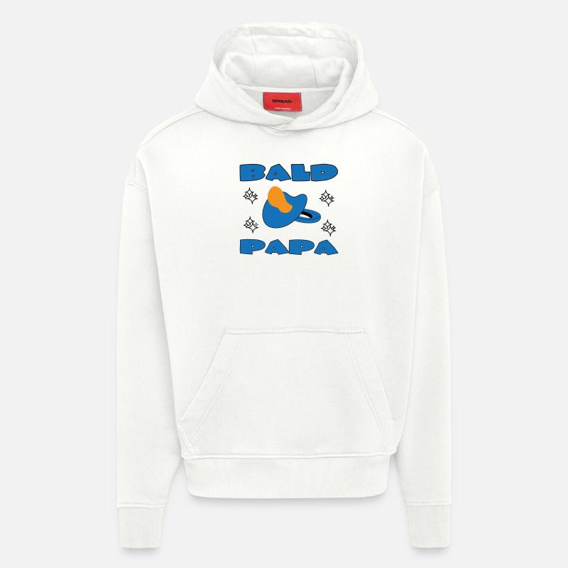 BALD PAPA - Sweat à capuche bio épais oversize fabriqué en UE - OFF WHITE