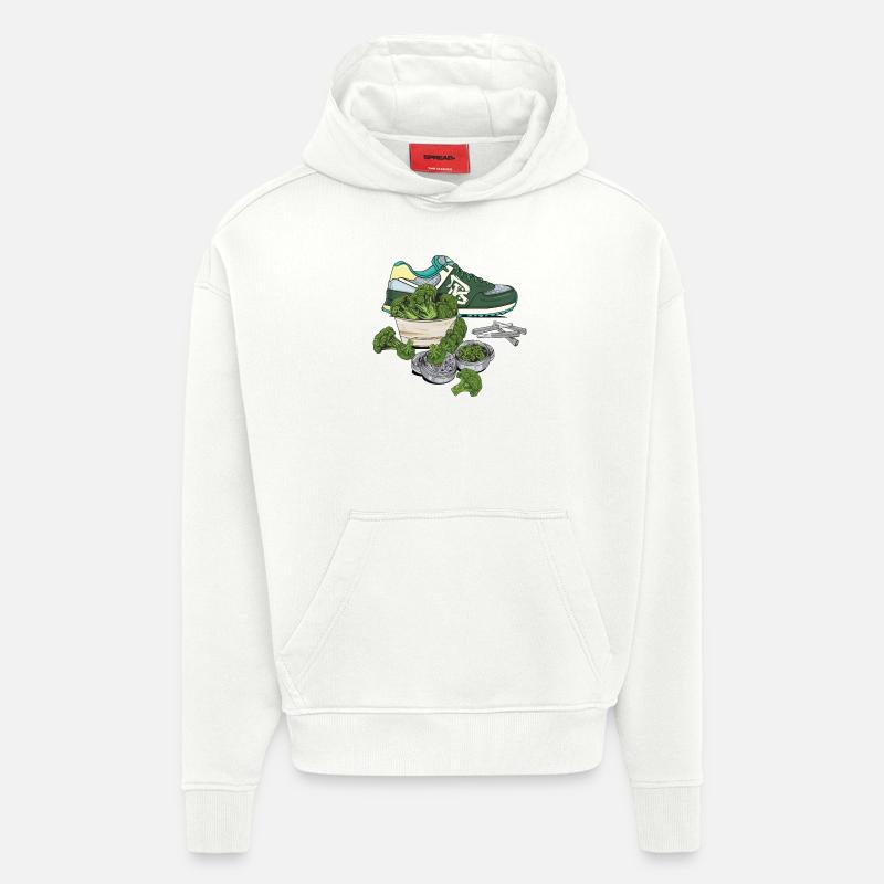 Baskets (vert) // Illustration - Sweat à capuche bio épais oversize fabriqué en UE - OFF WHITE