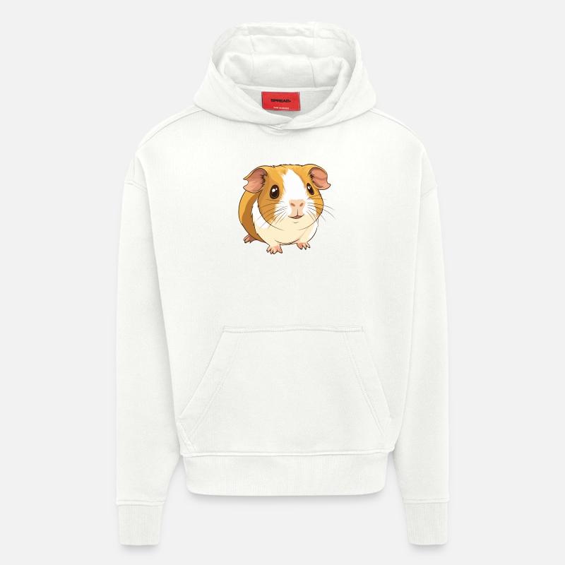 petit cochon d’Inde mignon - Sweat à capuche bio épais oversize fabriqué en UE - OFF WHITE