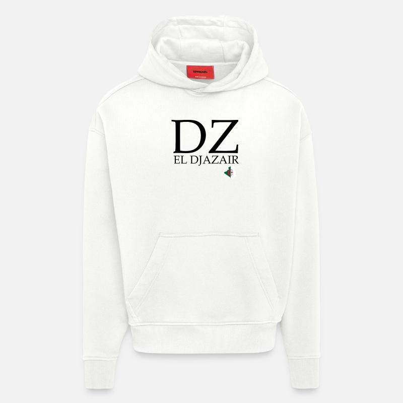 DZ EL Djazair nr - Sweat à capuche bio épais oversize fabriqué en UE - OFF WHITE