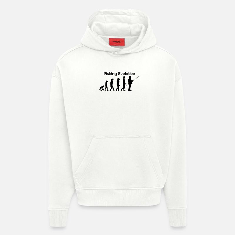 l'évolution de la pê - Sweat à capuche bio épais oversize fabriqué en UE - OFF WHITE