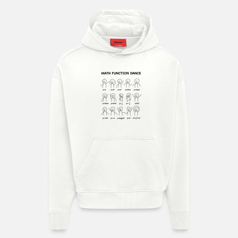 Le (Nerd-shirt) 'Math Fonction Dance' - Sweat à capuche bio épais oversize fabriqué en UE - OFF WHITE