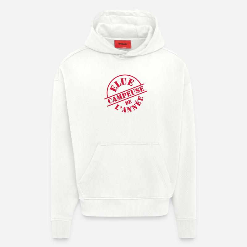 Elue Campeuse de l'année - Sweat à capuche bio épais oversize fabriqué en UE - OFF WHITE