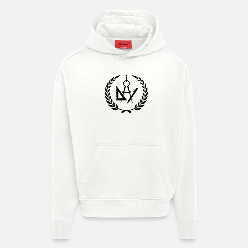 Architekten- oder Designerwerkzeuge im Lorbeerkranz - Hoodie- made by SPREAD  - OFF WHITE
