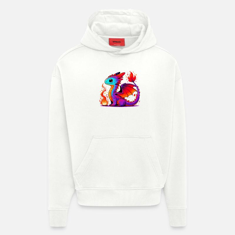 Dragon - Sweat à capuche bio épais oversize fabriqué en UE - OFF WHITE