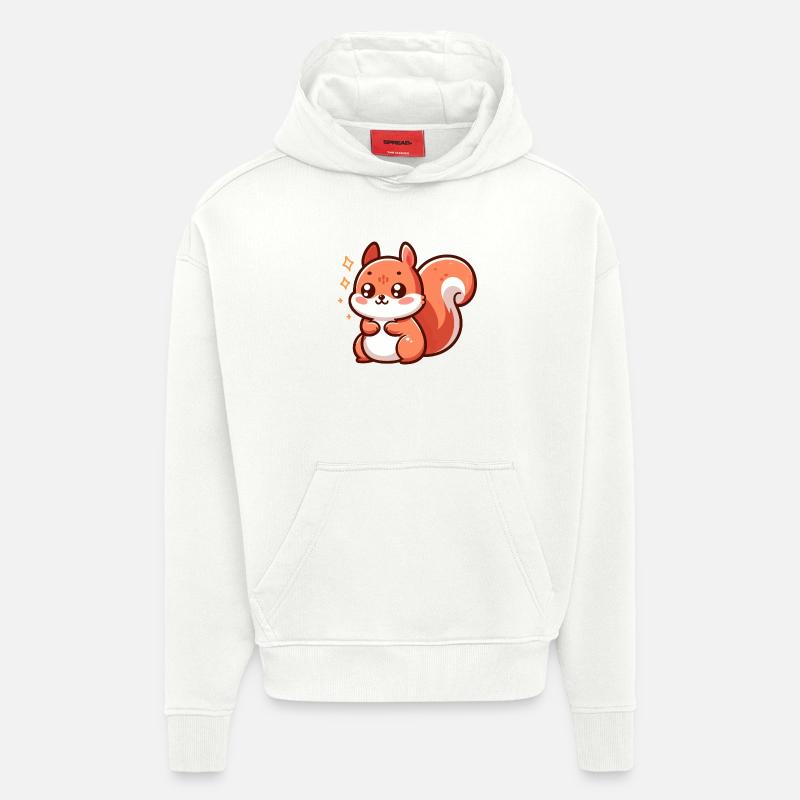 Mignon petit écureuil - Sweat à capuche bio épais oversize fabriqué en UE - OFF WHITE