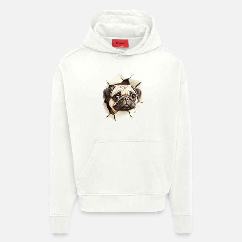 Carlin - Sweat à capuche bio épais oversize fabriqué en UE - OFF WHITE