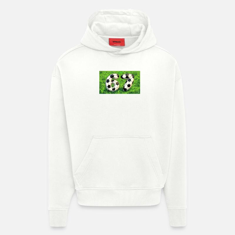 Conception du football Six Seven - Sweat à capuche bio épais oversize fabriqué en UE - OFF WHITE