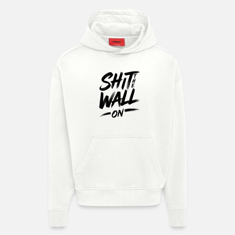Arrête le mur - Sweat à capuche bio épais oversize fabriqué en UE - OFF WHITE