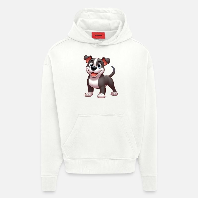 pitbull 5 - Sweat à capuche bio épais oversize fabriqué en UE - OFF WHITE