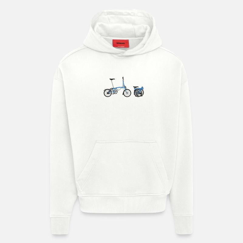 Brompton vélo - Sweat à capuche bio épais oversize fabriqué en UE - OFF WHITE