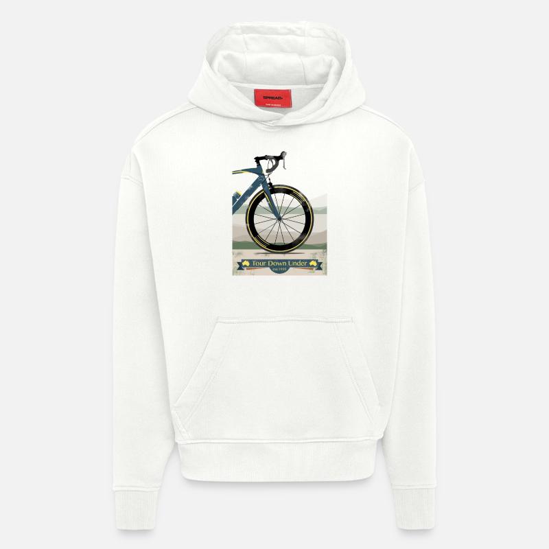Tour Down Under vélo - Sweat à capuche bio épais oversize fabriqué en UE - OFF WHITE