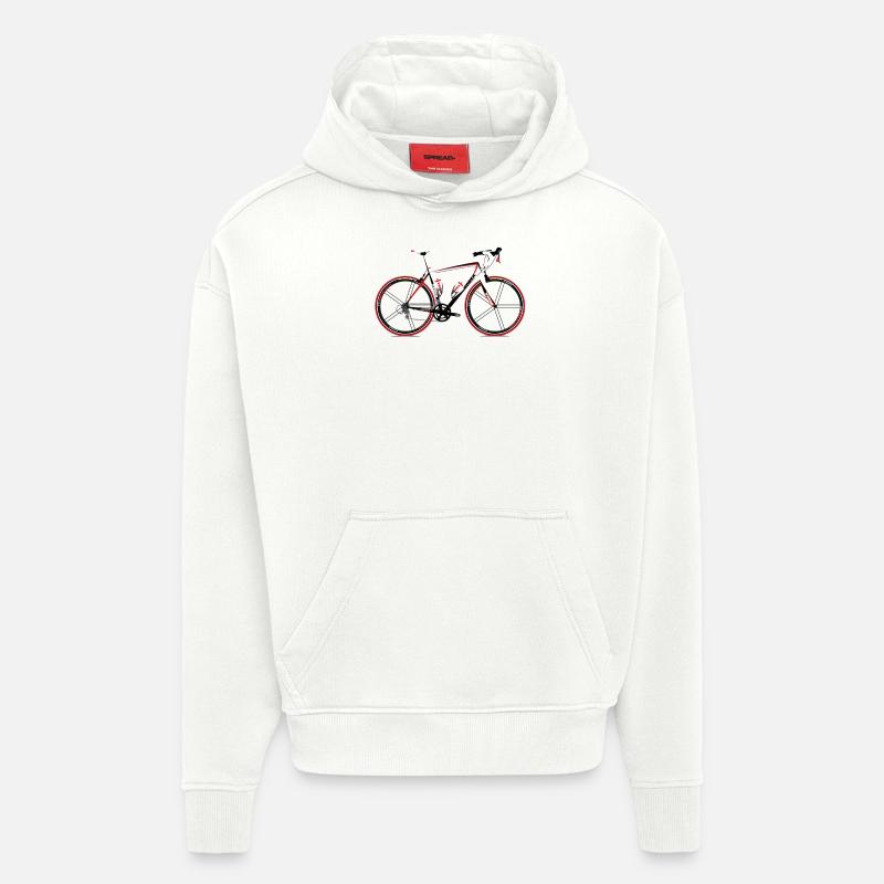Vélo de course - Sweat à capuche bio épais oversize fabriqué en UE - OFF WHITE