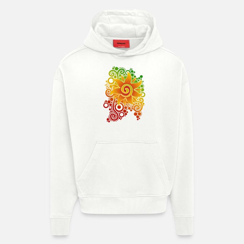 SUNSHINE REGGAE - Sweat à capuche bio épais oversize fabriqué en UE - OFF WHITE