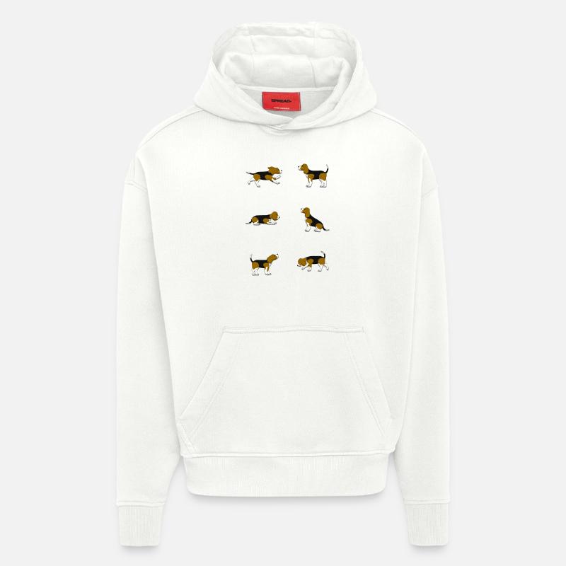 Beagle selection - Sweat à capuche bio épais oversize fabriqué en UE - OFF WHITE