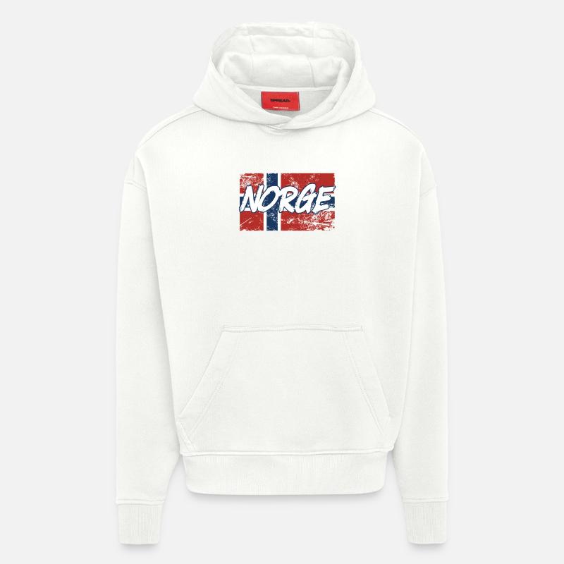conception Norge - Sweat à capuche bio épais oversize fabriqué en UE - OFF WHITE