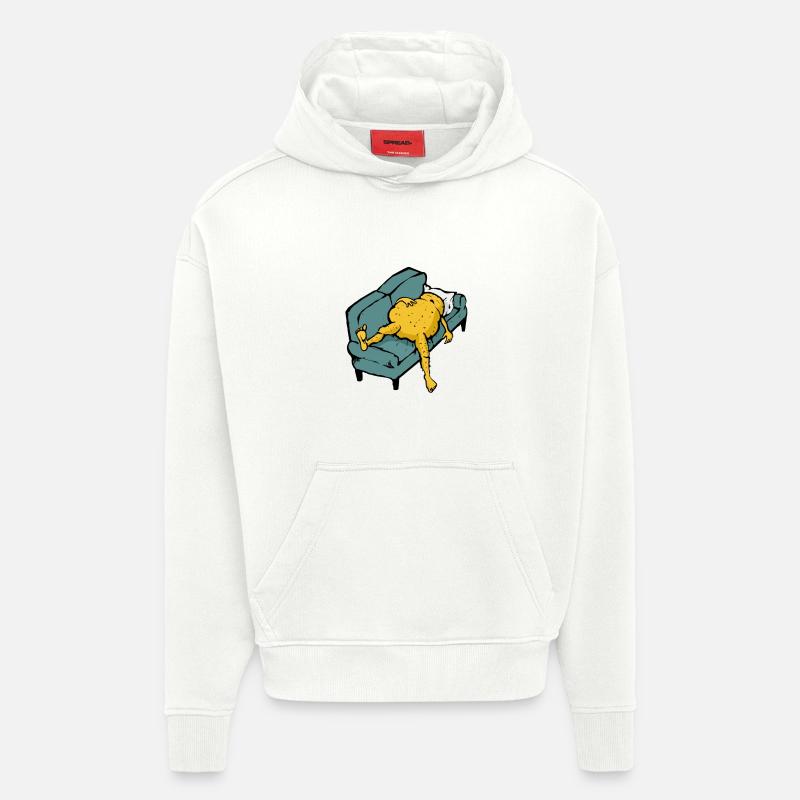 Lazy potato sleeping - Sweat à capuche bio épais oversize fabriqué en UE - OFF WHITE
