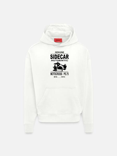 Sidecar Moto Cross - Hoodie- made by SPREAD - OFF WHITE
