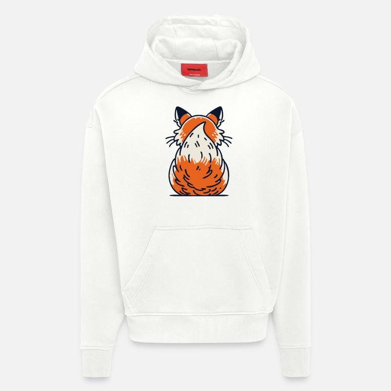 Queue touffue, queue de renard - Sweat à capuche bio épais oversize fabriqué en UE - OFF WHITE