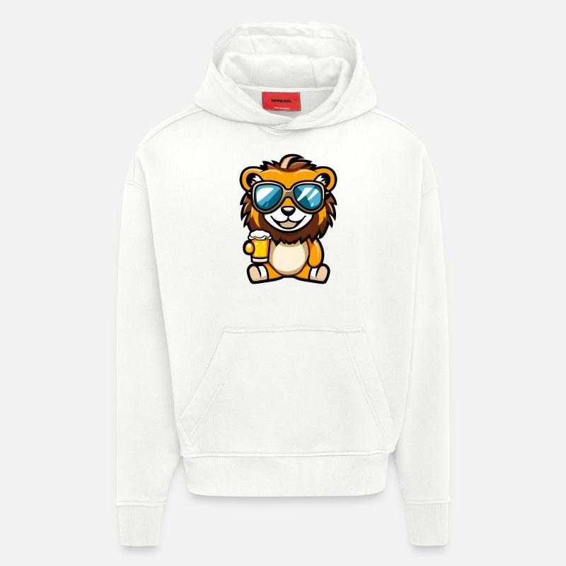 Bière de ski Löwe - Sweat à capuche bio épais oversize fabriqué en UE - OFF WHITE
