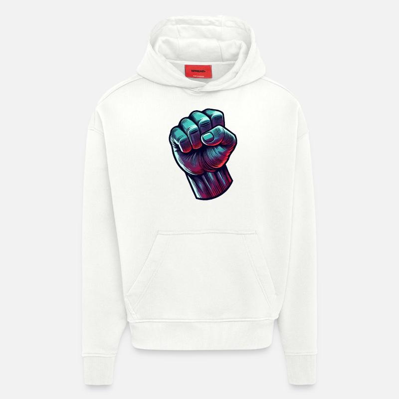 Faust Bande dessinée - Sweat à capuche bio épais oversize fabriqué en UE - OFF WHITE