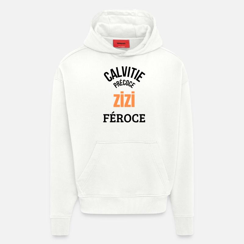 Histoire de chauve - Sweat à capuche bio épais oversize fabriqué en UE - OFF WHITE