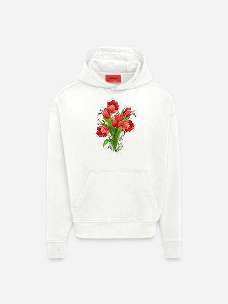 Blumen - Hoodie- made by SPREAD - OFF WHITE