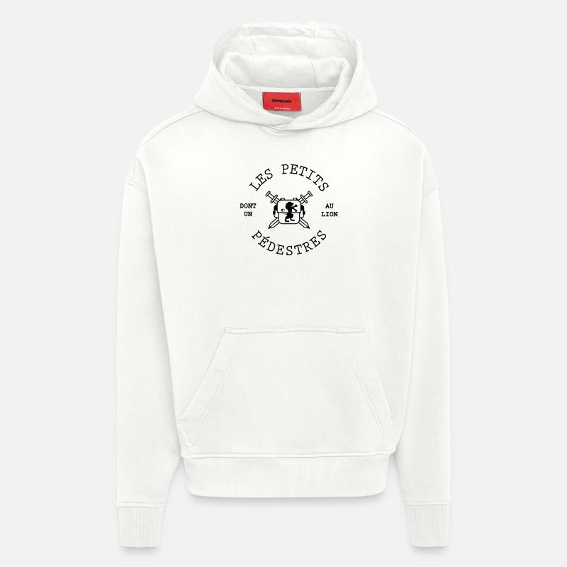 petits pedestres 2 gras - Sweat à capuche bio épais oversize fabriqué en UE - OFF WHITE
