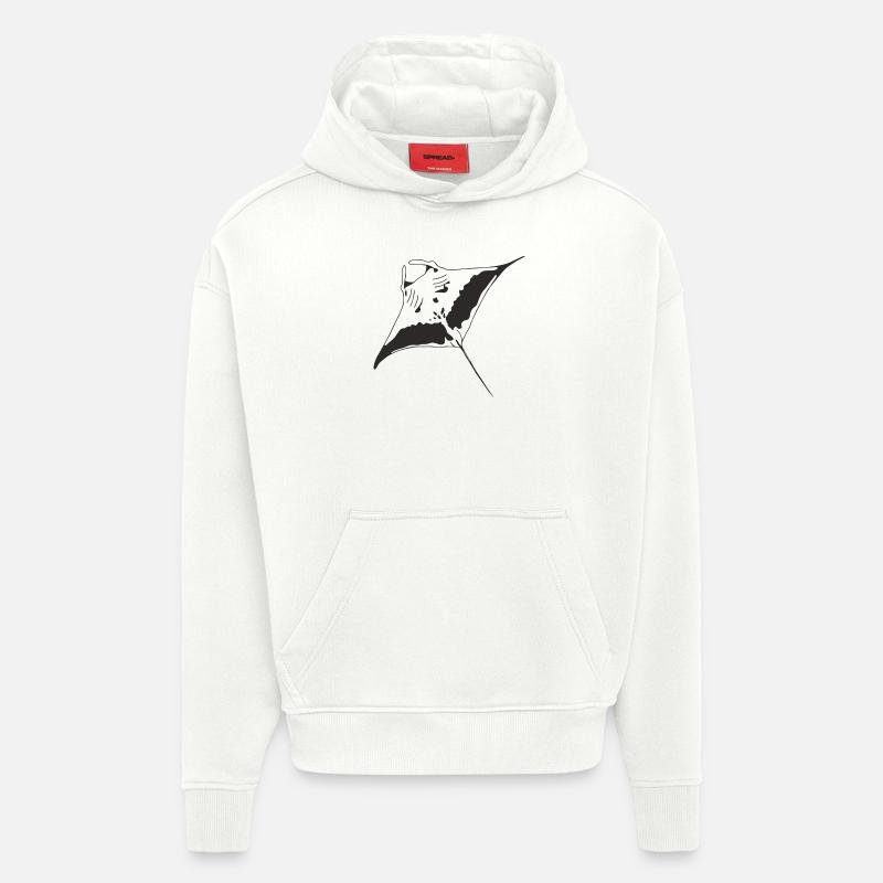 Manta1.black.outline - Sweat à capuche bio épais oversize fabriqué en UE - OFF WHITE