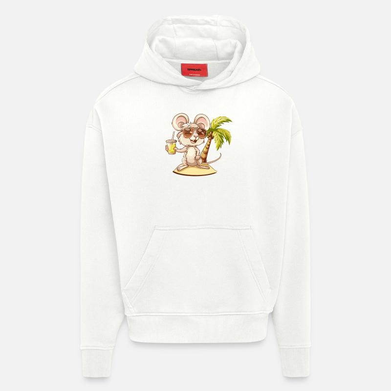 Mouse Summer Beach Comic - Hoodie- made by SPREAD  - OFF WHITE