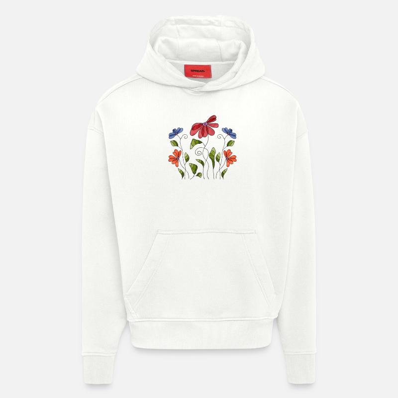 Fleur - Sweat à capuche bio épais oversize fabriqué en UE - OFF WHITE