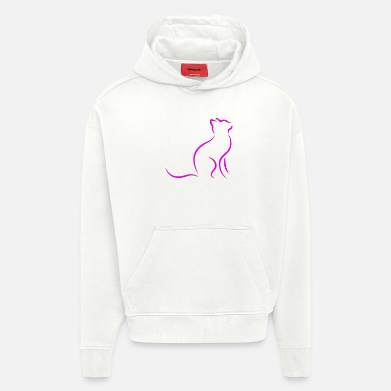 chat - Sweat à capuche bio épais oversize fabriqué en UE - OFF WHITE