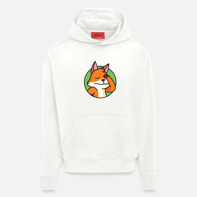 Facepalm Fox - Sweat à capuche bio épais oversize fabriqué en UE - OFF WHITE