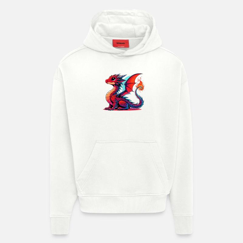 Dragon - Sweat à capuche bio épais oversize fabriqué en UE - OFF WHITE