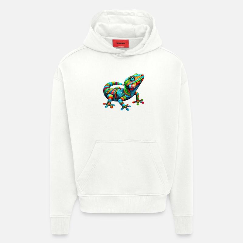 Gecko - Sweat à capuche bio épais oversize fabriqué en UE - OFF WHITE