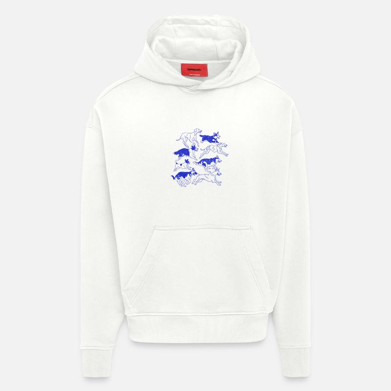 Dynamisches Hunde-Silhouetten-Rudel - Hoodie- made by SPREAD  - OFF WHITE