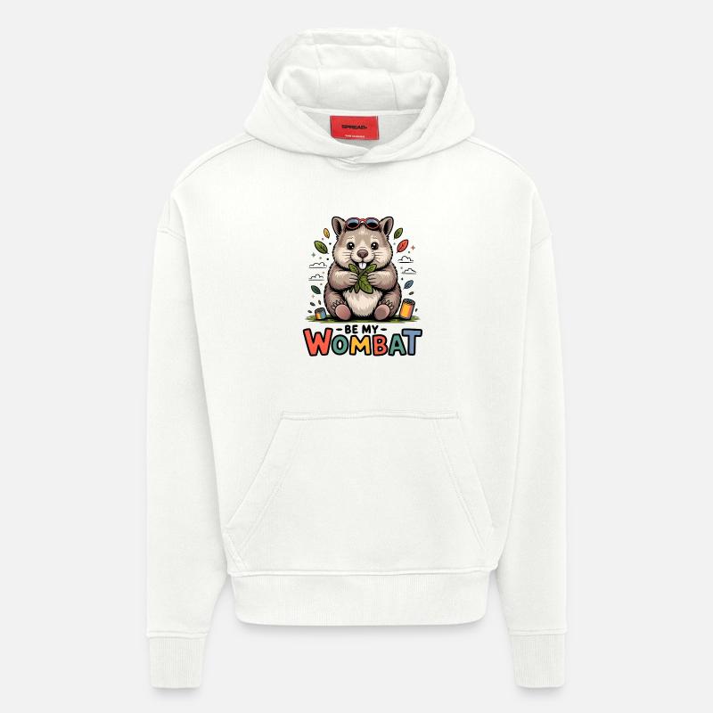 Doux amour de Wombat - Sweat à capuche bio épais oversize fabriqué en UE - OFF WHITE