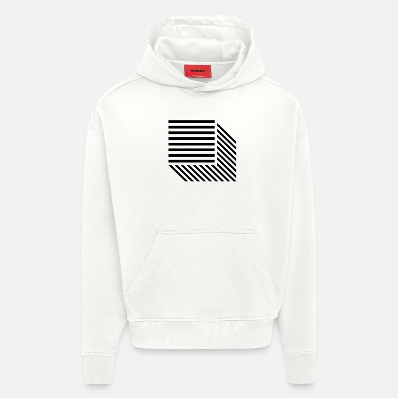Conception des lignes carrées - Sweat à capuche bio épais oversize fabriqué en UE - OFF WHITE